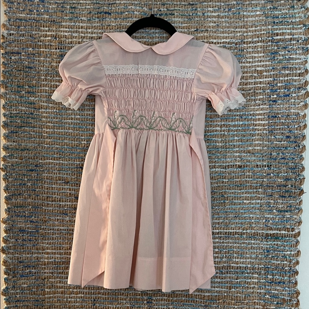 Pink Smocked Kids Dress